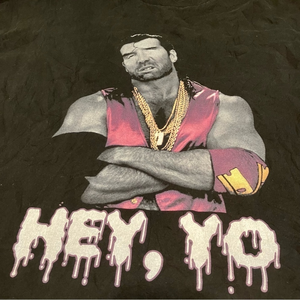 Rare WWE Razor Ramon Scott Hall XXL Hey Yo Black Cotton T-Shirt Vintage WWF - Picture 3 of 8